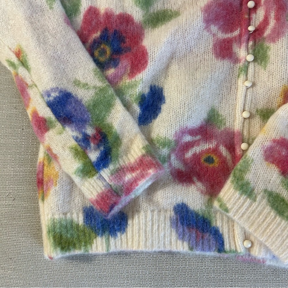 NEW Sezane Teresa Cardigan Monday Pink Cream Kid Mohair Sweater Knit French - Picture 8 of 12